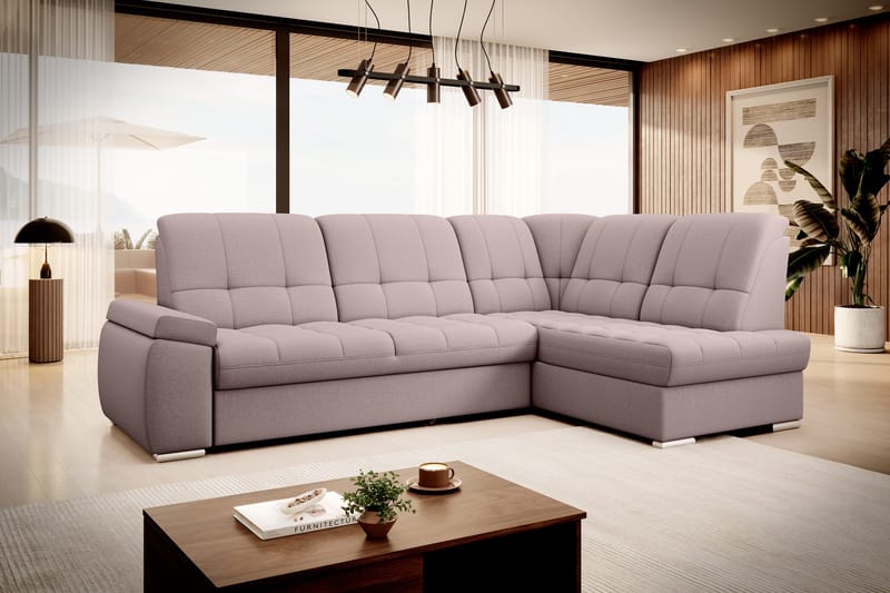 Sajana Bäddsoffa m. Schäslong 3-sits - Rosa - Möbler - Soffa - Bäddsoffa