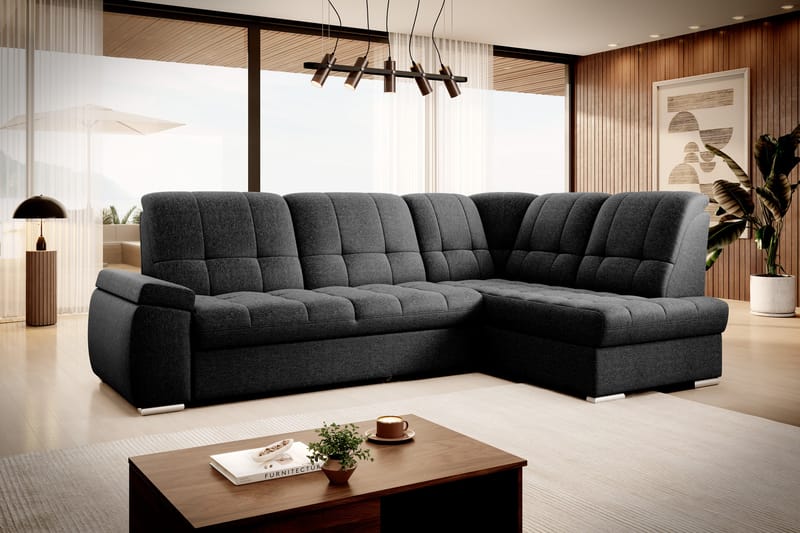 Sajana Bäddsoffa m. Schäslong 3-sits - Svart - Möbler - Soffa - Bäddsoffa