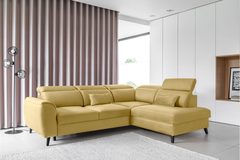 Sajda Bäddsoffa m. Schäslong 3-sits - Gul - Möbler - Soffa - Bäddsoffa
