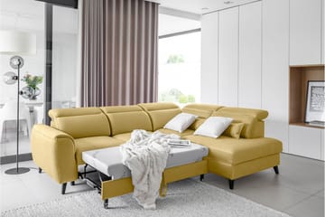 Sajda Bäddsoffa m. Schäslong 3-sits - Gul - Möbler - Soffa - Bäddsoffa
