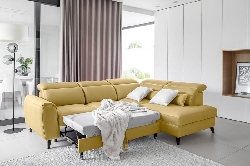 Sajda Bäddsoffa m. Schäslong 3-sits - Gul - Möbler - Soffa - Bäddsoffa
