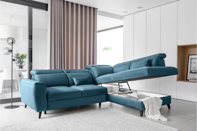 Sajda Bäddsoffa m. Schäslong 3-sits - Mörkblå - M öbler - Soffa - Bäddsoffa