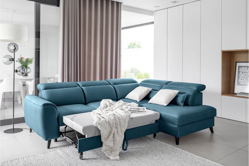 Sajda Bäddsoffa m. Schäslong 3-sits - Mörkblå - Möbler - Soffa - Bäddsoffa