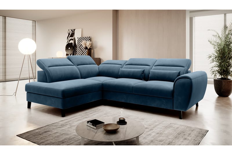 Sajda Bäddsoffa m. Schäslong 3-sits - Mörkblå - Möbler - Soffa - Bäddsoffa