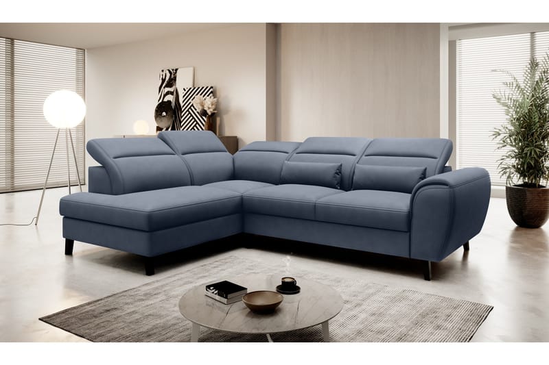 Sajda Bäddsoffa m. Schäslong 3-sits - Mörkblå - Möbler - Soffa - Bäddsoffa
