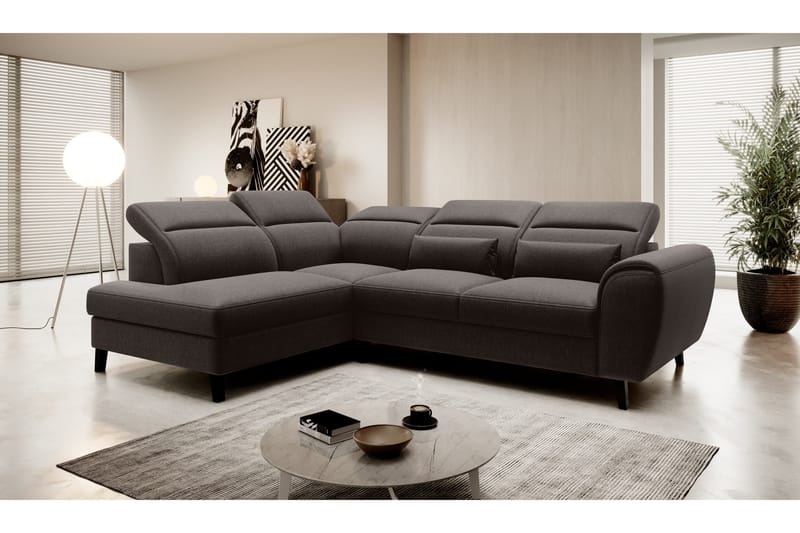 Sajda Bäddsoffa m. Schäslong 3-sits - Mörkbrun - Möbler - Soffa - Bäddsoffa