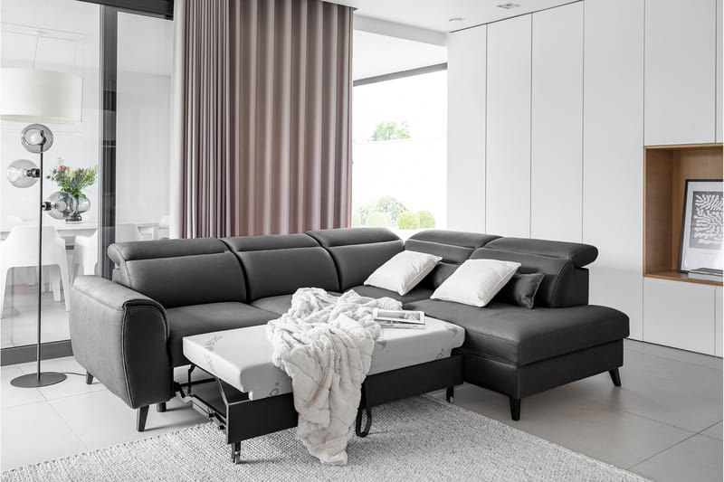 Sajda Bäddsoffa m. Schäslong 3-sits - Mörkgrå - Möbler - Soffa - Bäddsoffa