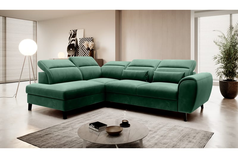 Sajda Bäddsoffa m. Schäslong 3-sits - Mörkgrön - Möbler - Soffa - Bäddsoffa