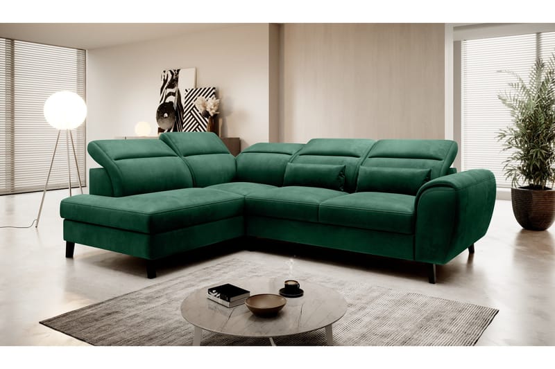 Sajda Bäddsoffa m. Schäslong 3-sits - Mörkgrön - Möbler - Soffa - Bäddsoffa