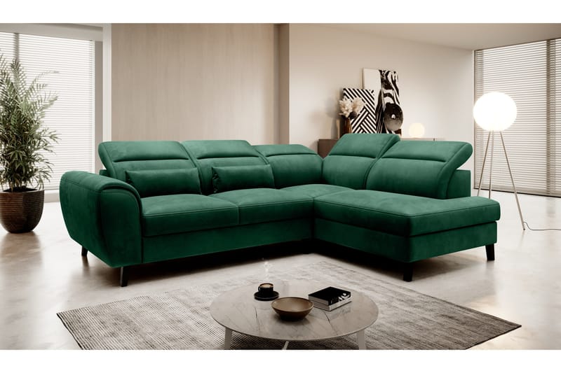 Sajda Bäddsoffa m. Schäslong 3-sits - Mörkgrön - Möbler - Soffa - Bäddsoffa