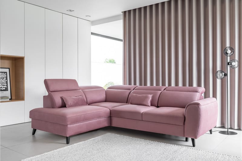 Sajda Bäddsoffa m. Schäslong 3-sits - Rosa - Möbler - Soffa - Bäddsoffa