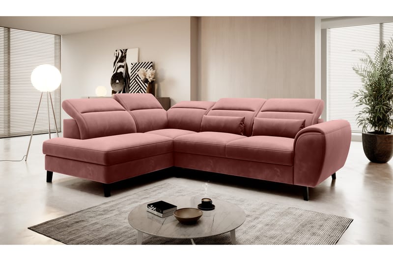 Sajda Bäddsoffa m. Schäslong 3-sits - Rosa - Möbler - Soffa - Bäddsoffa