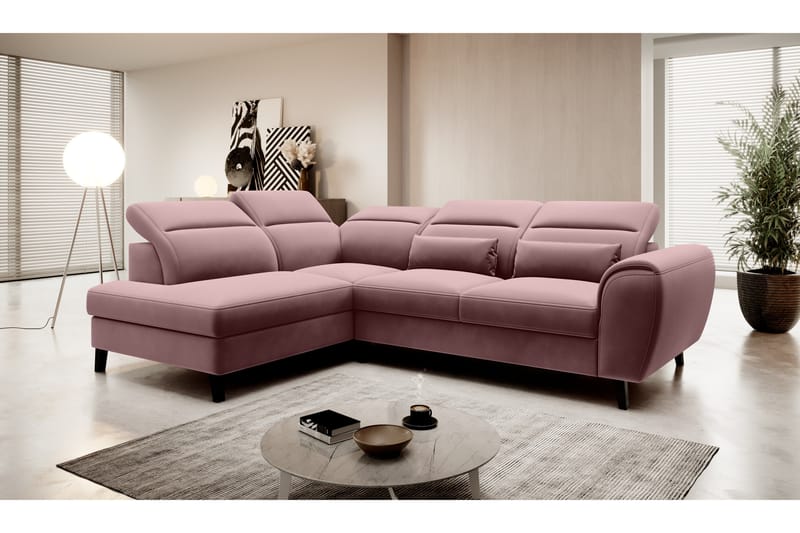 Sajda Bäddsoffa m. Schäslong 3-sits - Rosa - Möbler - Soffa - Bäddsoffa