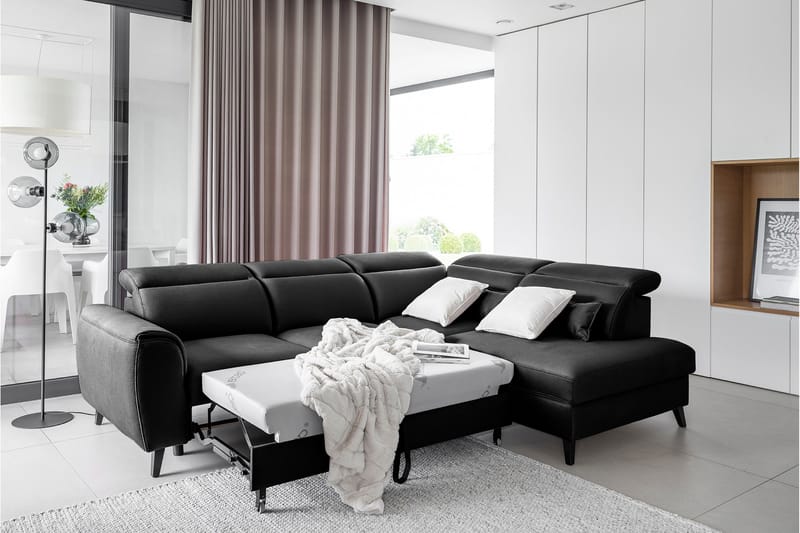 Sajda Bäddsoffa m. Schäslong 3-sits - Svart - Möbler - Soffa - Bäddsoffa