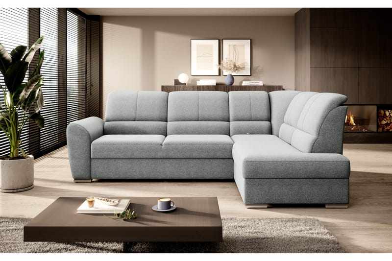 Sajmon Bäddsoffa m. Schäslong 3-sits - Grå - Möbler - Soffa - Bäddsoffa