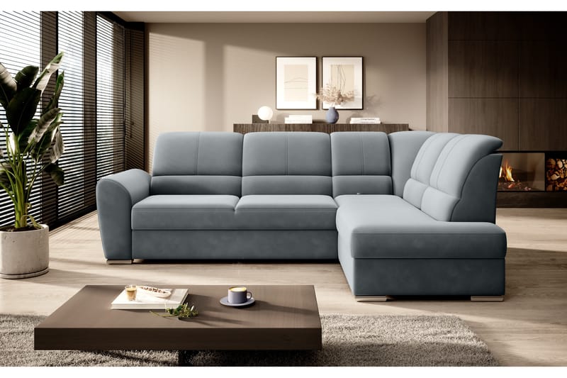Sajmon Bäddsoffa m. Schäslong 3-sits - Grå - Möbler - Soffa - Bäddsoffa