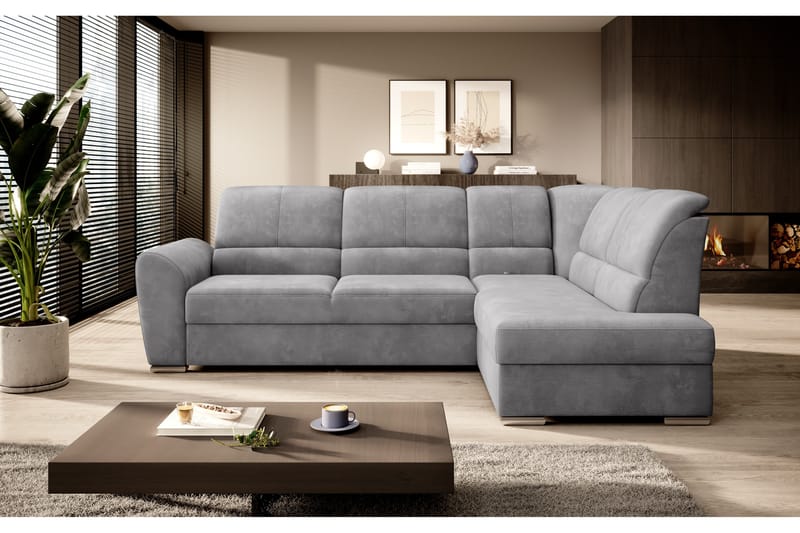 Sajmon Bäddsoffa m. Schäslong 3-sits - Grå - Möbler - Soffa - Bäddsoffa