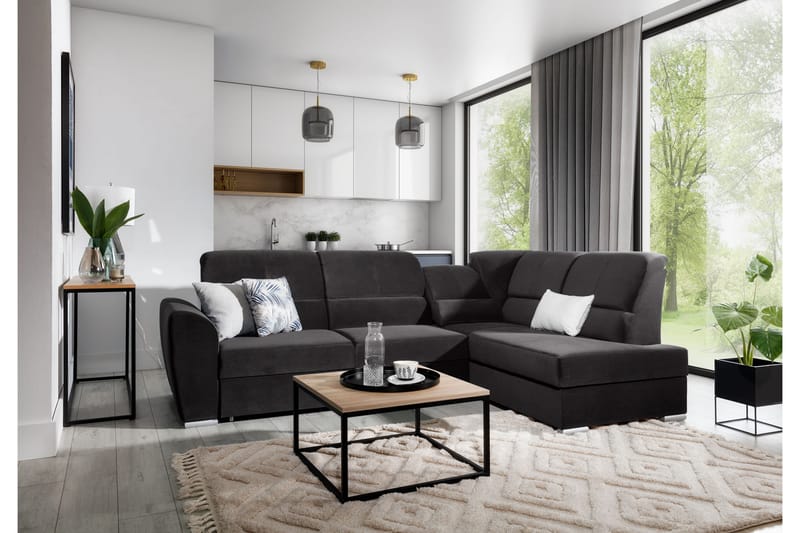 Sajmon Bäddsoffa m. Schäslong 3-sits - Grå - Möbler - Soffa - Bäddsoffa