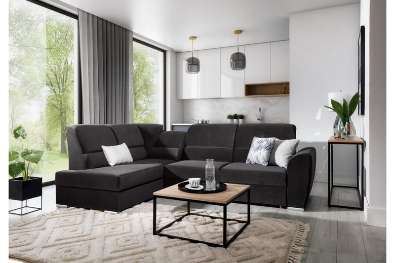 Sajmon Bäddsoffa m. Schäslong 3-sits - Grå - Möbler - Soffa - Bäddsoffa