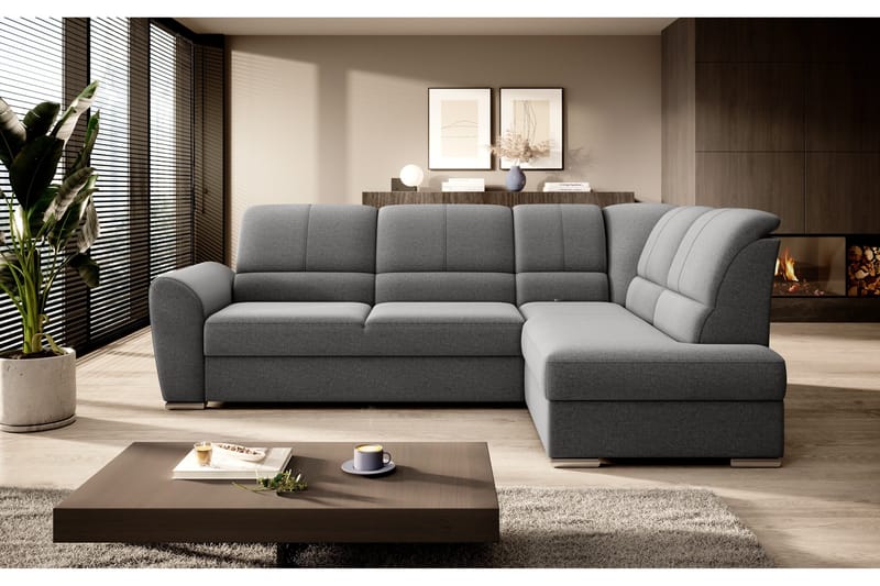 Sajmon Bäddsoffa m. Schäslong 3-sits - Grå - Möbler - Soffa - Bäddsoffa