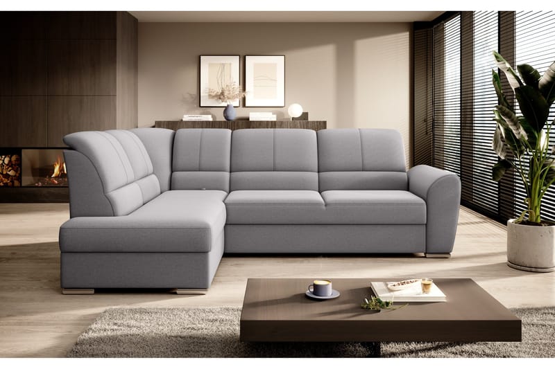 Sajmon Bäddsoffa m. Schäslong 3-sits - Grå - Möbler - Soffa - Bäddsoffa