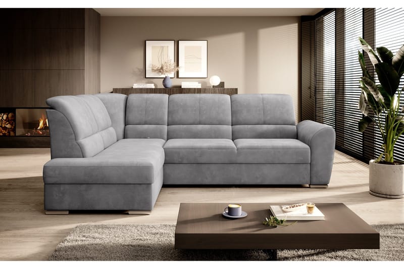 Sajmon Bäddsoffa m. Schäslong 3-sits - Grå - Möbler - Soffa - Bäddsoffa