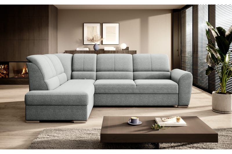 Sajmon Bäddsoffa m. Schäslong 3-sits - Grå - Möbler - Soffa - Bäddsoffa