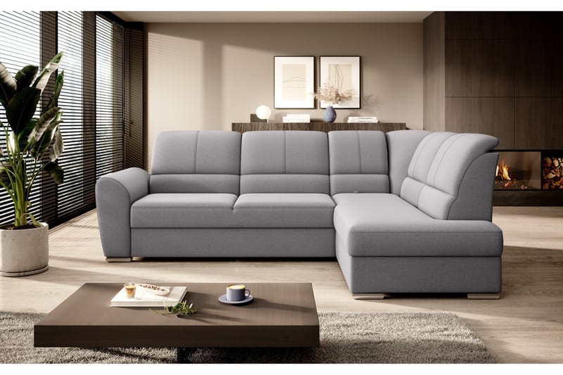 Sajmon Bäddsoffa m. Schäslong 3-sits - Grå - Möbler - Soffa - Bäddsoffa