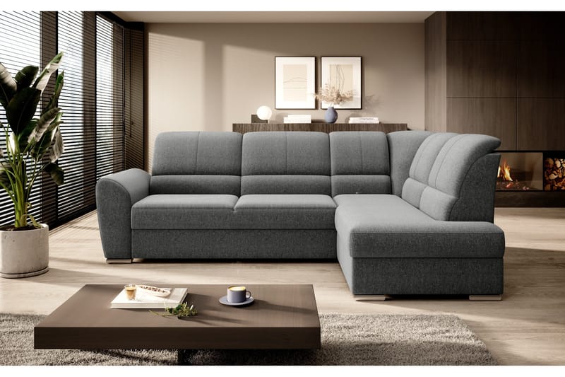 Sajmon Bäddsoffa m. Schäslong 3-sits - Grå - Möbler - Soffa - Bäddsoffa