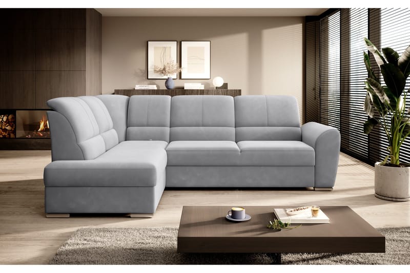 Sajmon Bäddsoffa m. Schäslong 3-sits - Grå - Möbler - Soffa - Bäddsoffa