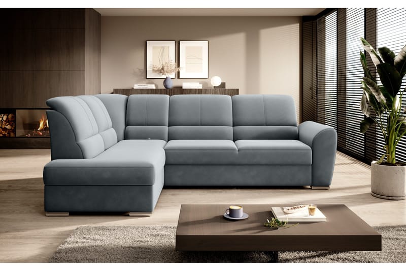 Sajmon Bäddsoffa m. Schäslong 3-sits - Grå - Möbler - Soffa - Bäddsoffa