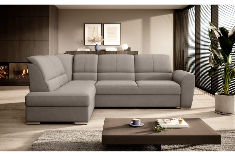 Sajmon Bäddsoffa m. Schäslong 3-sits - Grå - Möbler - Soffa - Bäddsoffa