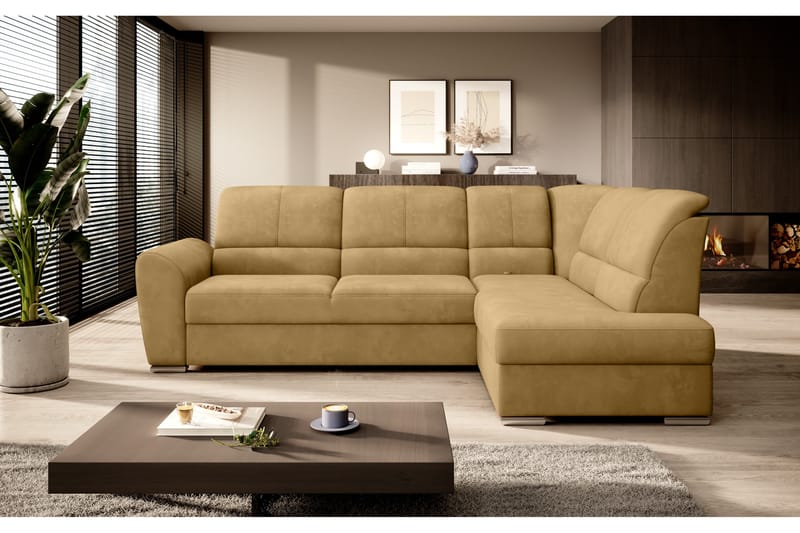 Sajmon Bäddsoffa m. Schäslong 3-sits - Gul - Möbler - Soffa - Bäddsoffa