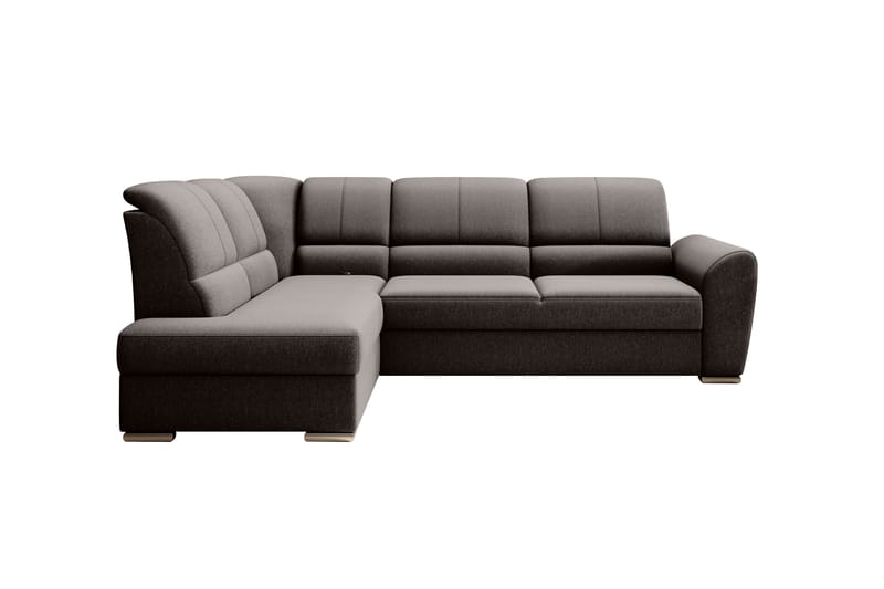 Sajmon Bäddsoffa m. Schäslong 3-sits - Mörkbrun - Bäddsoffa