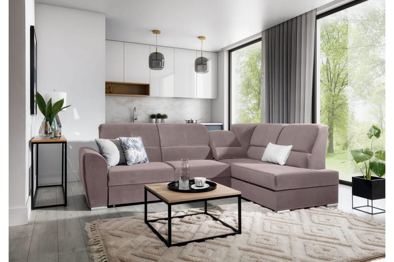 Sajmon Bäddsoffa m. Schäslong 3-sits - Mörkbrun - Möbler - Soffa - Bäddsoffa