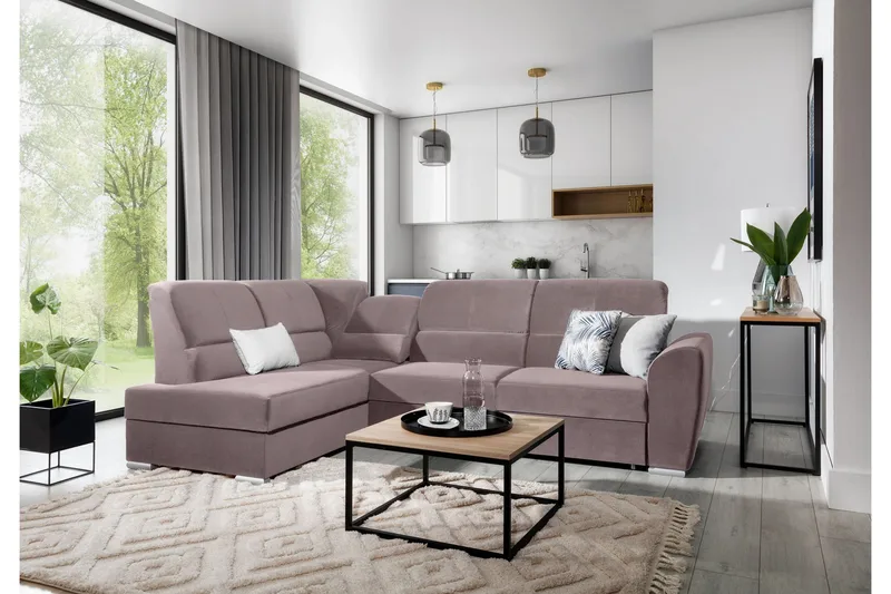 Sajmon Bäddsoffa m. Schäslong 3-sits - Mörkbrun - Möbler - Soffa - Bäddsoffa