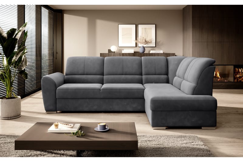 Sajmon Bäddsoffa m. Schäslong 3-sits - Mörkgrå - Möbler - Soffa - Bäddsoffa