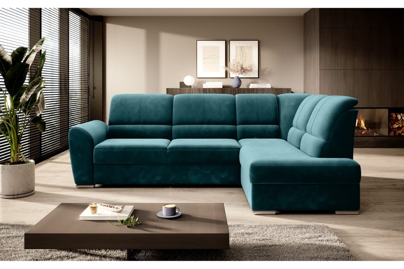 Sajmon Bäddsoffa m. Schäslong 3-sits - Mörkgrön - Möbler - Soffa - Bäddsoffa