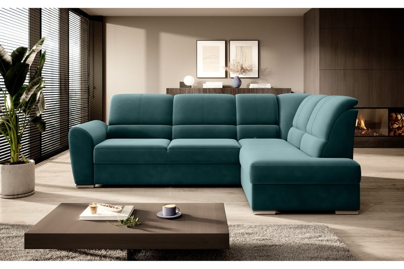Sajmon Bäddsoffa m. Schäslong 3-sits - Mörkgrön - Möbler - Soffa - Bäddsoffa