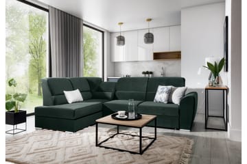 Sajmon Bäddsoffa m. Schäslong 3-sits - Mörkgrön - Möbler - Soffa - Bäddsoffa