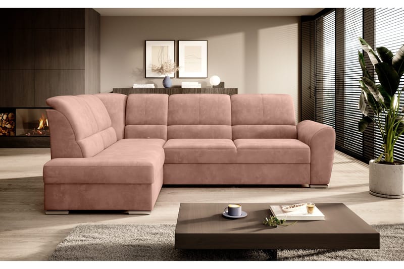 Sajmon Bäddsoffa m. Schäslong 3-sits - Rosa - Möbler - Soffa - Bäddsoffa