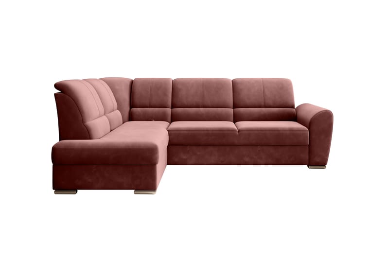 Sajmon Bäddsoffa m. Schäslong 3-sits - Rosa - Bäddsoffa