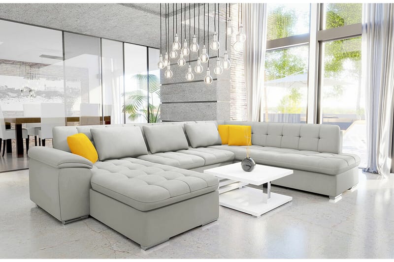 Sakri 5-sits Hörnbäddsoffa Ljusgrå - Möbler - Soffa - Bäddsoffa