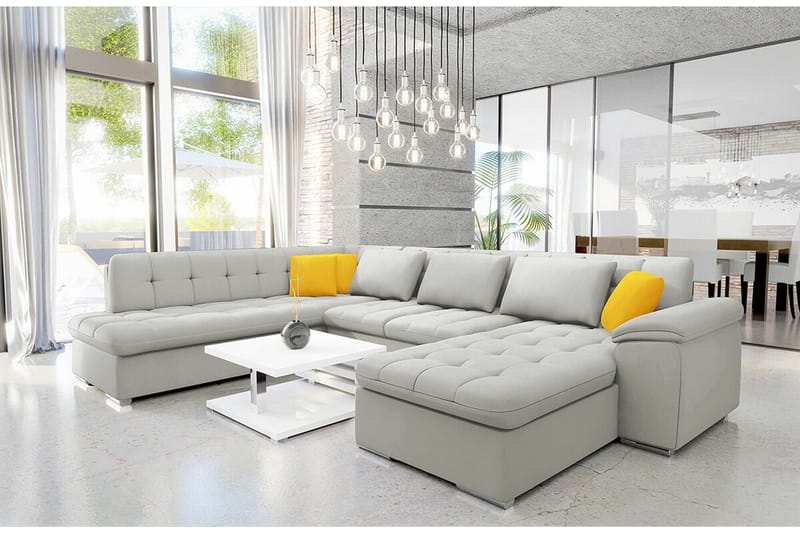 Sakri 5-sits Hörnbäddsoffa Ljusgrå - Möbler - Soffa - Bäddsoffa