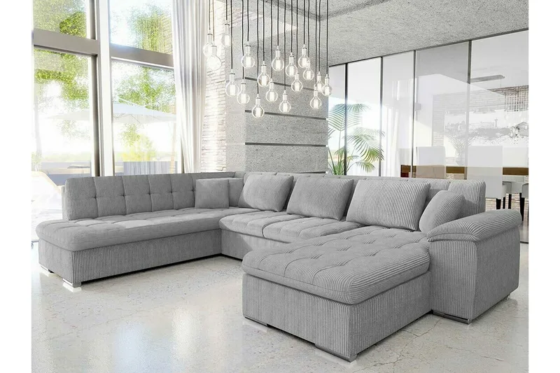Sakri 5-sits Hörnbäddsoffa NO_BRAND Light grey/Dark grey - Möbler - Soffa - Bäddsoffa