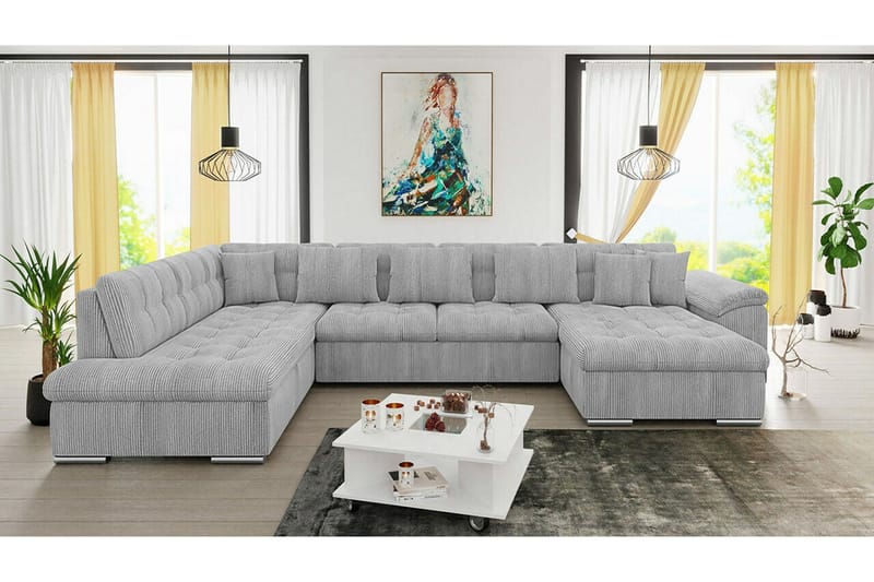 Sakri 5-sits Hörnbäddsoffa NO_BRAND Light grey/Dark grey - Möbler - Soffa - Bäddsoffa
