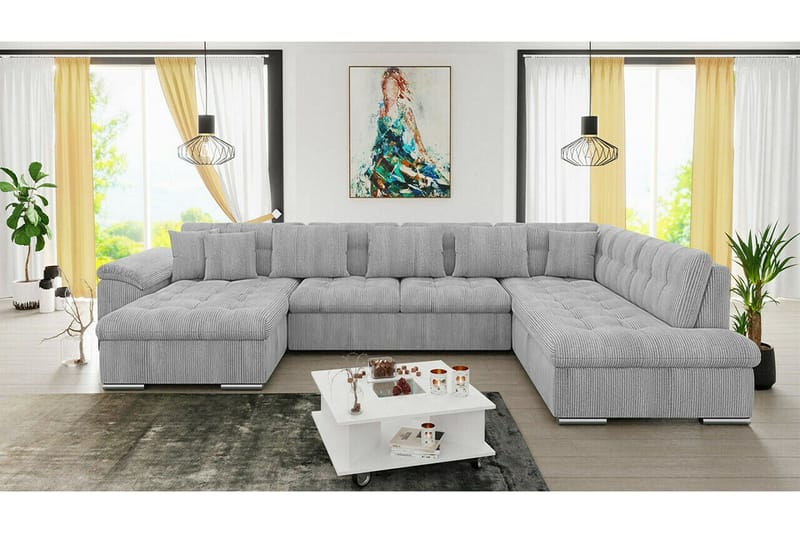 Sakri 5-sits Hörnbäddsoffa NO_BRAND Light grey/Dark grey - Möbler - Soffa - Bäddsoffa