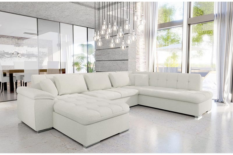 Sakri 5-sits Hörnbäddsoffa NO_BRAND White - Möbler - Soffa - Bäddsoffa