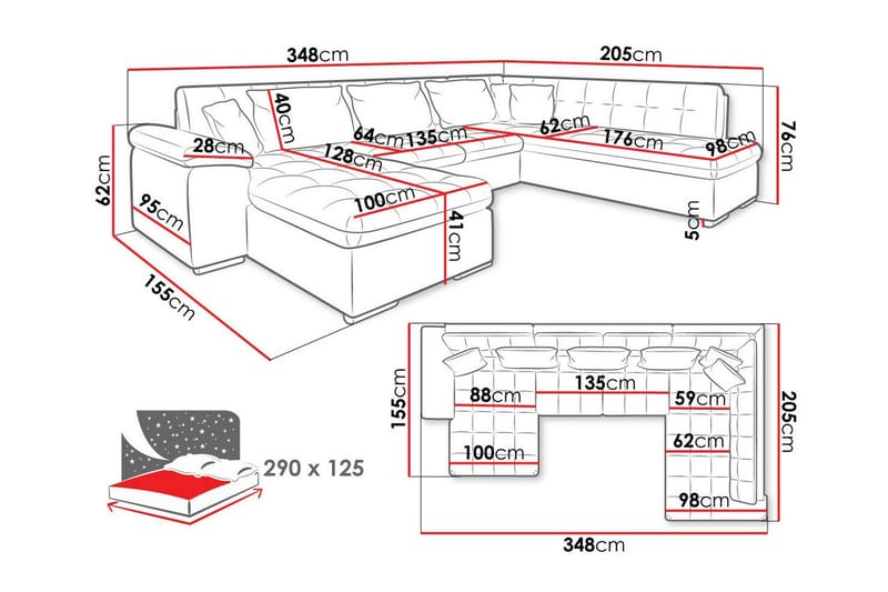 Sakri 5-sits Hörnbäddsoffa - Möbler - Soffa - Bäddsoffa