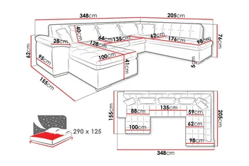 Sakri 5-sits Hörnbäddsoffa - Möbler - Soffa - Bäddsoffa